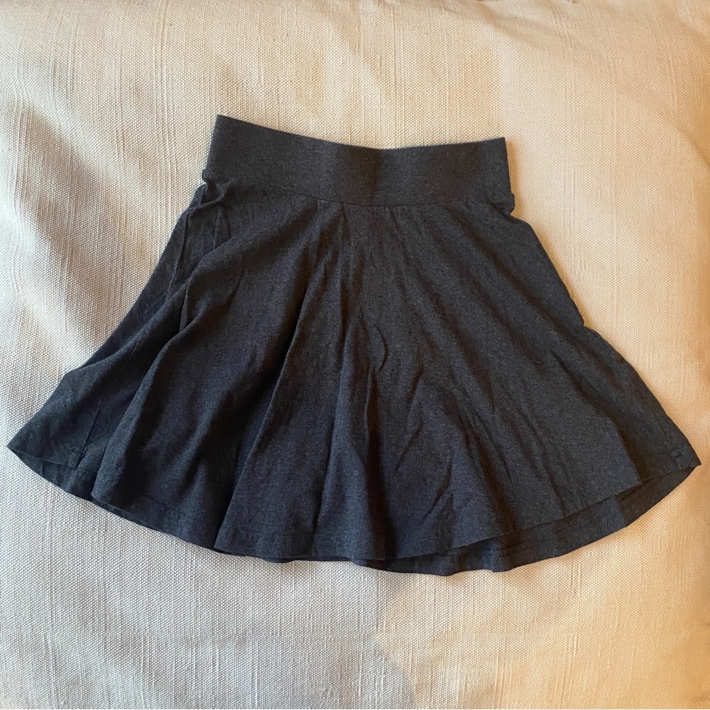 Gray cotton circle skater skirt